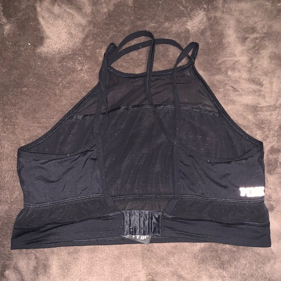 Pink Victoria Secret Ultimate Strappy Cropped Mesh Halter Bra - Picture 5 of 9